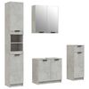 vidaXL Meubles de salle de bain 4 pcs Gris b&eacute;ton Bois d'ing&eacute;nierie