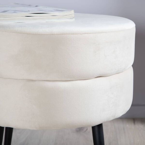 Venture Home Pouf Pot 40x40x40 cm Velours Noir et beige clair