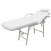 vidaXL Lit de massage facial r&eacute;glable Blanc Cuir synth&eacute;tique