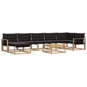 vidaXL Ensemble de canap&eacute;s d'ext&eacute;rieur 8 pc Blanc et noir