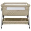 vidaXL Lit pour b&eacute;b&eacute; avec matelas Taupe Tissu de lin