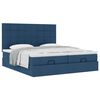 VidaXL Cadre de lit ottoman avec matelas bleu 180x200 cm tissu