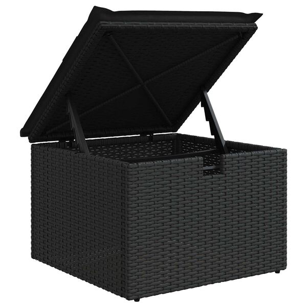 vidaXL Ensemble de canap&eacute; de jardin avec coussin 5 pcs Noir Poly rotin