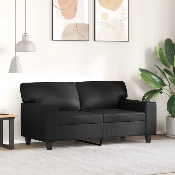 vidaXL Canap&eacute; &agrave; 2 places Noir 120 cm Similicuir