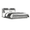 vidaXL Cadre de lit avec LED sans matelas gris b&eacute;ton 120x200 cm