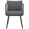 vidaXL Chaise de jardin avec coussins noir r&eacute;sine tress&eacute;e