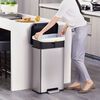 EKO Poubelle &agrave; p&eacute;dale Cozy 45 L Argent&eacute; mat