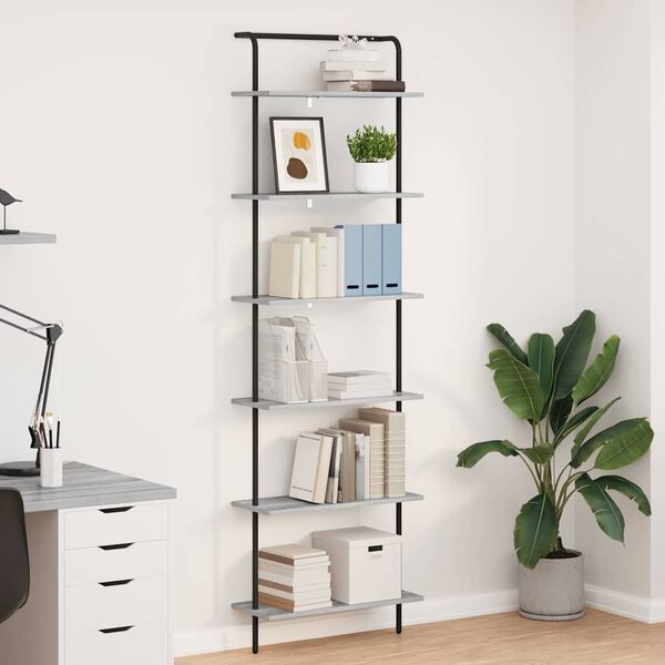 vidaXL &Eacute;tag&egrave;re Gris Sonoma 60 x 24 x 203 cm Bois d'ing&eacute;nierie