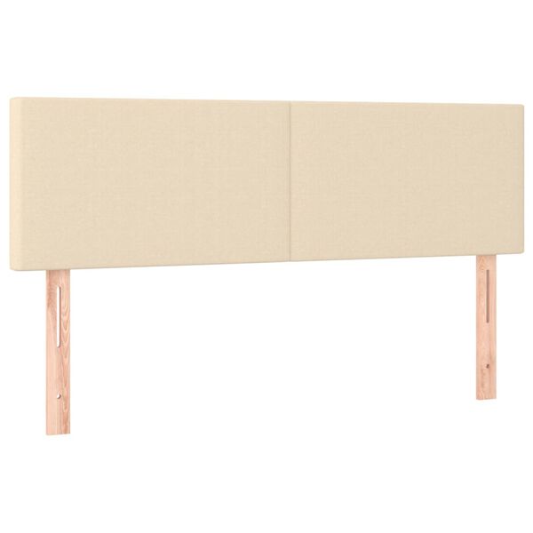 vidaXL T&ecirc;tes de lit 2 pcs Cr&egrave;me 72x5x78/88 cm Tissu