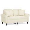 vidaXL Canap&eacute; 2 places avec oreillers d&eacute;coratifs cr&egrave;me 120 cm velours