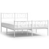 vidaXL Cadre de lit m&eacute;tal sans matelas et pied de lit blanc 160x200 cm