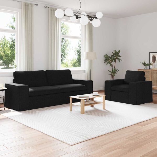vidaXL Canap&eacute; 2 pcs Noir