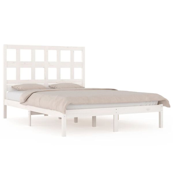 vidaXL Cadre de lit sans matelas blanc 120x200 cm bois de pin massif