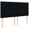 vidaXL Sommier &agrave; lattes de lit avec matelas Noir 200x200 cm Tissu