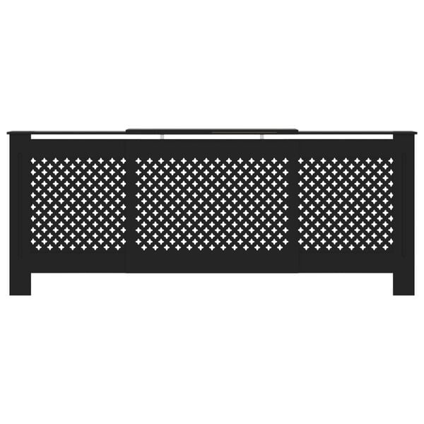 vidaXL Cache-radiateur MDF Noir 205 cm