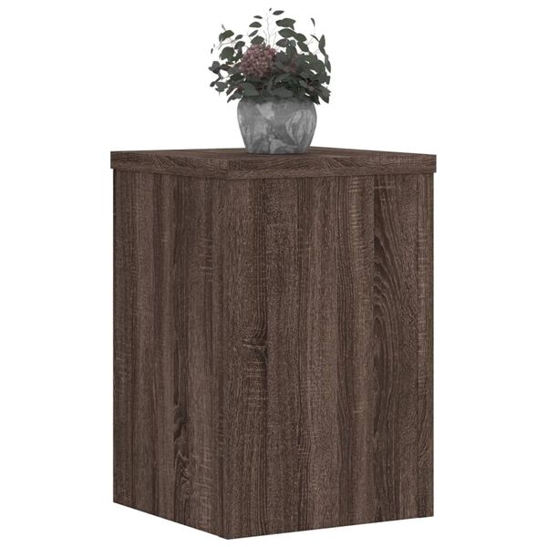 vidaXL Supports pour plantes 2 pcs ch&ecirc;ne marron bois d'ing&eacute;nierie