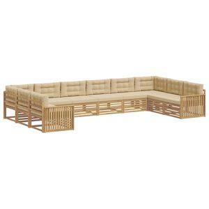vidaXL Ensembles de canap&eacute;s 10 pc Blanc et Beige Polyester