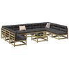 vidaXL Salon de jardin avec coussins 10 pcs bois de pin impr&eacute;gn&eacute;