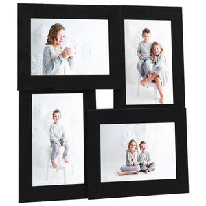 vidaXL Collage de cadres photo pour photo de 4x (10x15 cm) Noir MDF