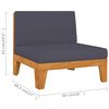 vidaXL Salon de jardin 3 pcs avec coussins Bois d'acacia solide