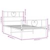 vidaXL Cadre de lit m&eacute;tal sans matelas et pied de lit blanc 100x200 cm