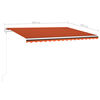 vidaXL Auvent manuel r&eacute;tractable avec poteaux 4x3 m Orange et marron