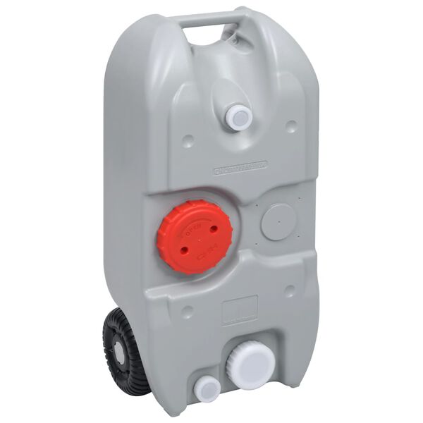 vidaXL R&eacute;servoir d'eau sur roues pour camping 40 L Gris