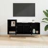 vidaXL Meuble TV Ch&ecirc;ne noir 100 x 35 x 55 cm Bois d'ing&eacute;nierie