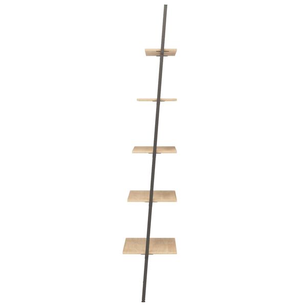vidaXL &Eacute;tag&egrave;re inclin&eacute;e &agrave; 5 niveaux Marron clair et noir 64x34x185,5cm