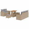 vidaXL Ensemble de canap&eacute; de jardin 8 pc Beige polyrotin