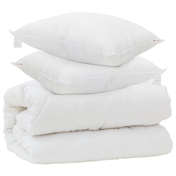 vidaXL Couette avec Oreillers avec oreiller 3 pcs Blanc Microfibre