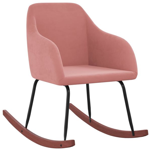 vidaXL Chaise &agrave; bascule Rose Velours