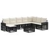 vidaXL Ensemble de canap&eacute; de jardin 9 pc Noir et blanc cr&egrave;me polyrotin