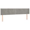 vidaXL T&ecirc;te de lit &agrave; LED Gris clair 163x16x78/88 cm Velours