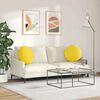 vidaXL Coussins de si&egrave;ge 2 pcs Jaune clair &Oslash;50 x 19 cm tissu