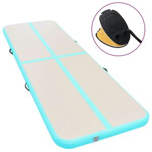 vidaXL Tapis gonflable de gymnastique avec pompe 300x100x10cm PVC Vert