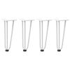 vidaXL Pieds en &eacute;pingle &agrave; cheveux pour table basse 4 pi&egrave;ces Blanc 30 cm Acier massif