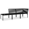 vidaXL Salon de jardin 3 pcs avec coussins Noir PVC