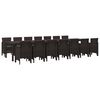 vidaXL Ensemble de salle &agrave; manger de jardin avec coussins 15 pc Marron
