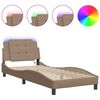 vidaXL Cadre de lit avec LED sans matelas Zadar cappuccino 80x200 cm