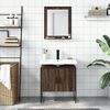 vidaXL Ensemble d'armoires de salle de bain 2 pcs ch&ecirc;ne marron