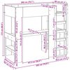 vidaXL Cadre de lit superpos&eacute; avec bureau Bois ancien 80 x 200 cm