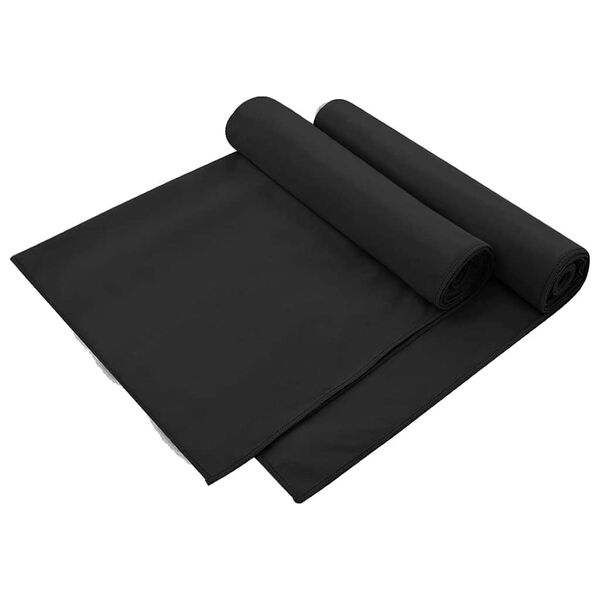 vidaXL Serviettes de chaise d'ext&eacute;rieur 2 pcs Noir 130 x 60 cm