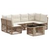 vidaXL Ensemble de canap&eacute; de jardin 7 pc Beige polyrotin