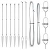 vidaXL Poteau de cl&ocirc;ture. 7 pcs Argent&eacute; Acier