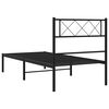 vidaXL Cadre de lit m&eacute;tal sans matelas avec t&ecirc;te de lit noir 75x190 cm