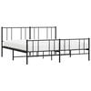 vidaXL Cadre de lit m&eacute;tal sans matelas avec pied de lit noir 180x200cm