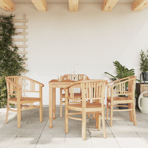 vidaXL Ensemble &agrave; manger de jardin 5 pcs Bois de teck massif
