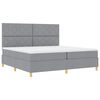 vidaXL Lit &agrave; ressorts avec matelas Gris clair 200 x 200 cm tissu