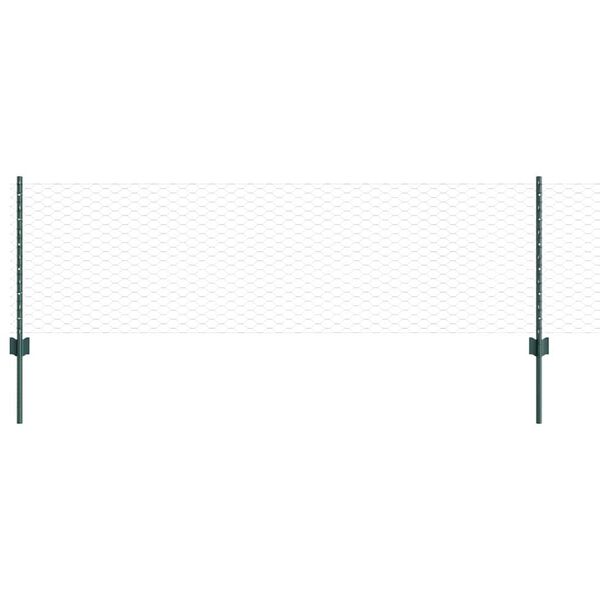 vidaXL Cl&ocirc;ture avec poteau Vert 0,6 x 10 m Acier et PVC